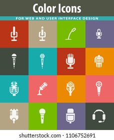 Microphone icon set for web sites and user interface