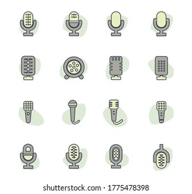 Mikrofon-Icon-Set für Webseiten und Benutzeroberfläche