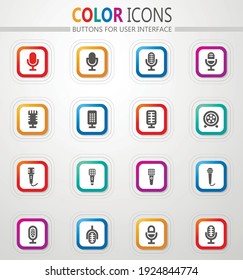 Microphone icon set for web sites and user interface