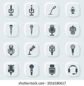 Microphone icon set for web sites and user interface
