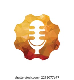 Microphone icon setting icon. Vector illustration. Flat design style eps 10