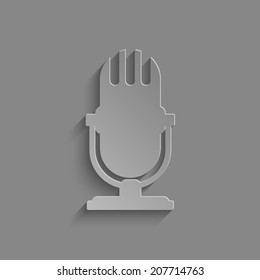 microphone icon  with shadow on a grey background