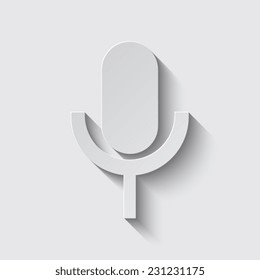 microphone icon with shadow on a grey background