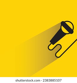 microphone icon with shadow on yellow background