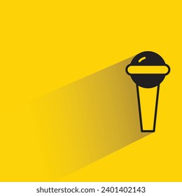 microphone icon with shadow on yellow background