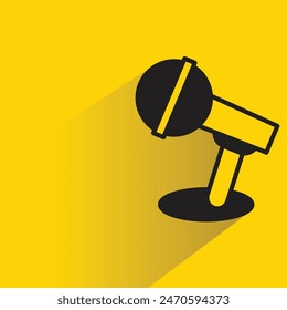 microphone icon with shadow on yellow background