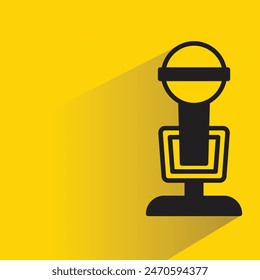 microphone icon with shadow on yellow background