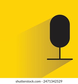microphone icon with shadow on yellow background