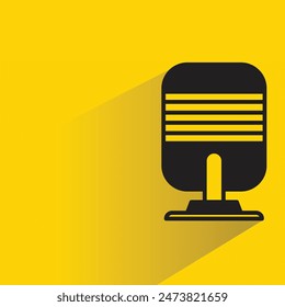 microphone icon with shadow on yellow background