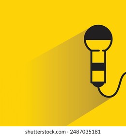 microphone icon with shadow on yellow background
