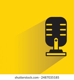 microphone icon with shadow on yellow background