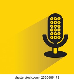 microphone icon with shadow on yellow background