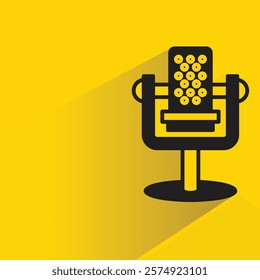 microphone icon with shadow on yellow background