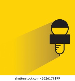 microphone icon with shadow on yellow background