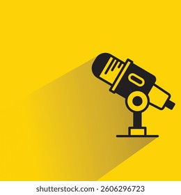 microphone icon with shadow yellow background