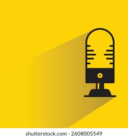 microphone icon with shadow yellow background