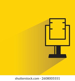 microphone icon with shadow yellow background