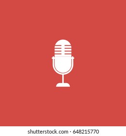 microphone icon. sign design. red background