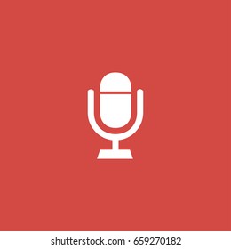 microphone icon. sign design. red background