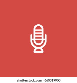 microphone icon. sign design. red background