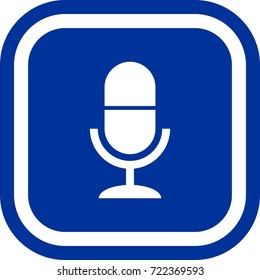 Microphone icon , sign Square with rounded corners
