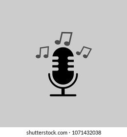 Microphone icon sign vector isolated