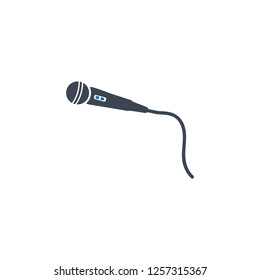 Microphone Icon, Silhouette flat design symbol. Vector illustration - Vector