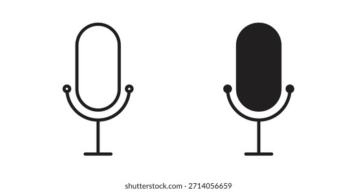 Diseños de Vector de silueta de icono de micrófono. Trazos editables