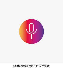 microphone icon silhouette vector illustration