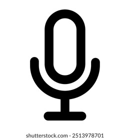 Microphone icon silhouette. Vector image