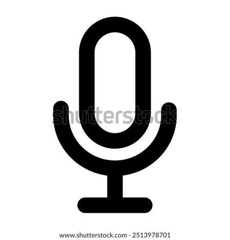 Microphone icon silhouette. Vector image