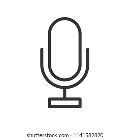 microphone icon with simple black line use for website asset 