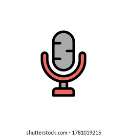 Mikrofon-Symbol. Einfache Farbe mit Vektorelementen von Rock-n-Roll-Symbolen für i und ux, Website oder mobile Anwendung