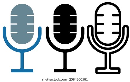 microphone icon, simple flat style, illustration, logo sign symbol pictogram template, for ui or ux isolated on white for mobile app, editable