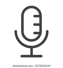 Microphone icon Simple outline vector logo