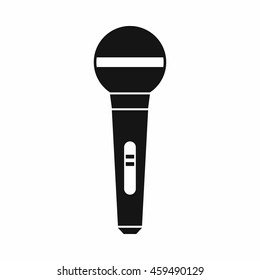 Microphone icon in simple style isolated on white background. Sound symbol