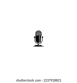 Microphone icon. Simple style music festival poster background symbol. Microphone brand logo design element. Microphone t-shirt printing. vector for sticker.