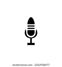 Microphone icon. Simple style music festival poster background symbol. Microphone brand logo design element. Microphone t-shirt printing. vector for sticker.