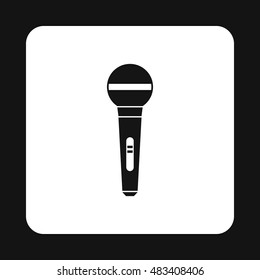 Microphone icon in simple style on a white background vector illustration