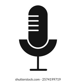 Microphone icon Simple thin line flat symbol