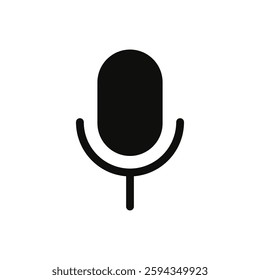 Microphone icon, simple vector classic microphone.