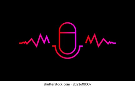 Microphone icon. Sound device icon. Sound reinforcement concept. Can be used for advertising and sound purposes. Can be used in app. Vector EPS 10.