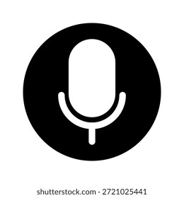 Microphone icon. Sound record button. Voice symbol. Podcast speaker vector illustration.