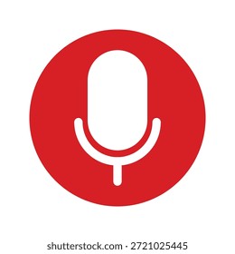 Mikrofonsymbol. Schaltfläche für Tonaufnahme. Stimmsymbol. Vektorgrafik des Podcast-Lautsprechers.