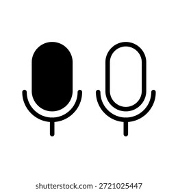 Icono de micrófono. Botón de grabación de sonido. Símbolo de voz. Ilustración vectorial de altavoces de podcast.