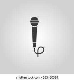 The microphone icon. Sound symbol. Flat Vector illustration