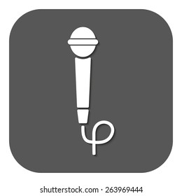 The microphone icon. Sound symbol. Flat Vector illustration. Button