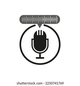 microphone icon sound. Vector illustration.