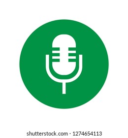 Microphone Icon. Sound, Vocal. Podcast Illustration. Applied as Simple Sign, Trendy Symbol for Design Elements, Websites, Presentation and Application -  Vector.Template.