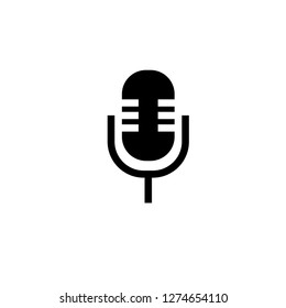 Microphone Icon. Sound & Vocal Vector Illustration. Musical Equipment Sign & Symbol Logo Template.